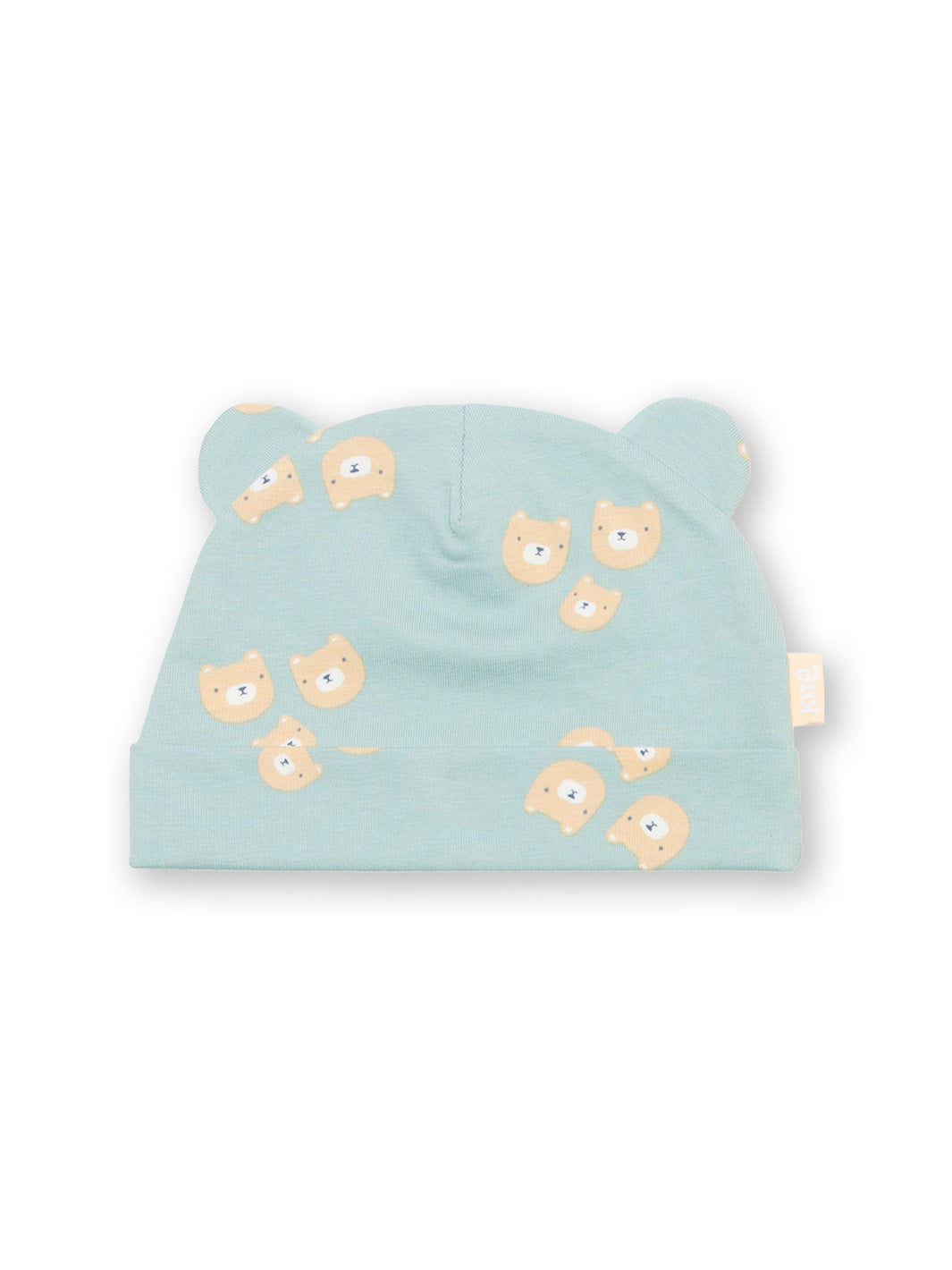 Baby hat with a blue background and bear print