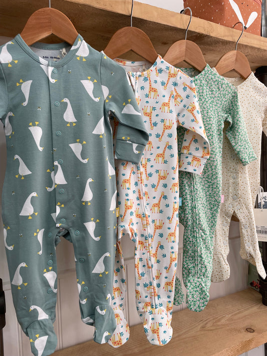 Range of babygrows all made from organic cotton