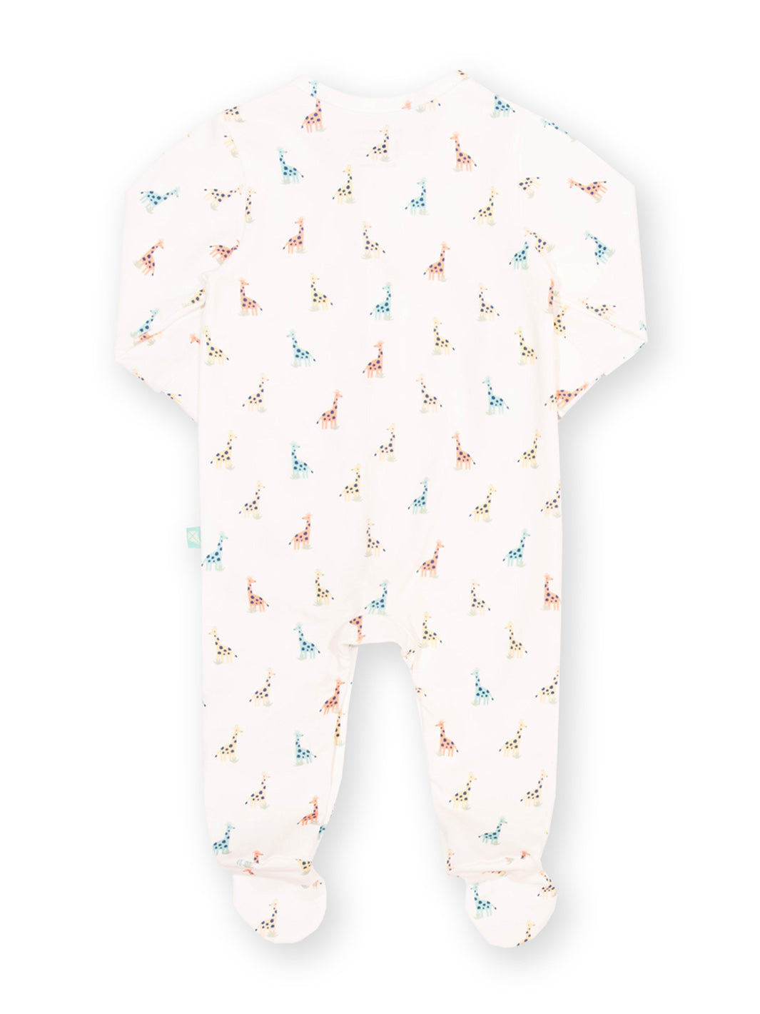 Baby onesie with colourful animal pattern on a white background

Baby clothing 
Organic cotton 
Sleepsuit 
Giraffe print 
Kite clothing 
New baby gift