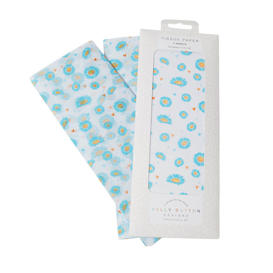 Blue daisy tissue paper