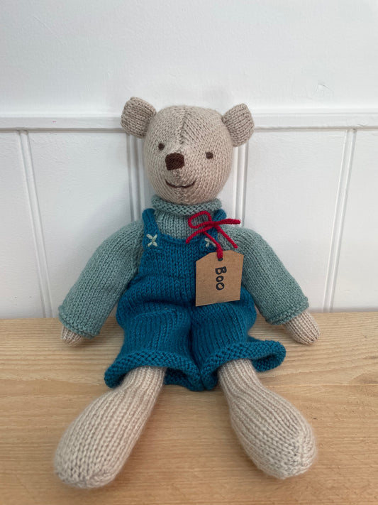 Hand knitted toy bear 