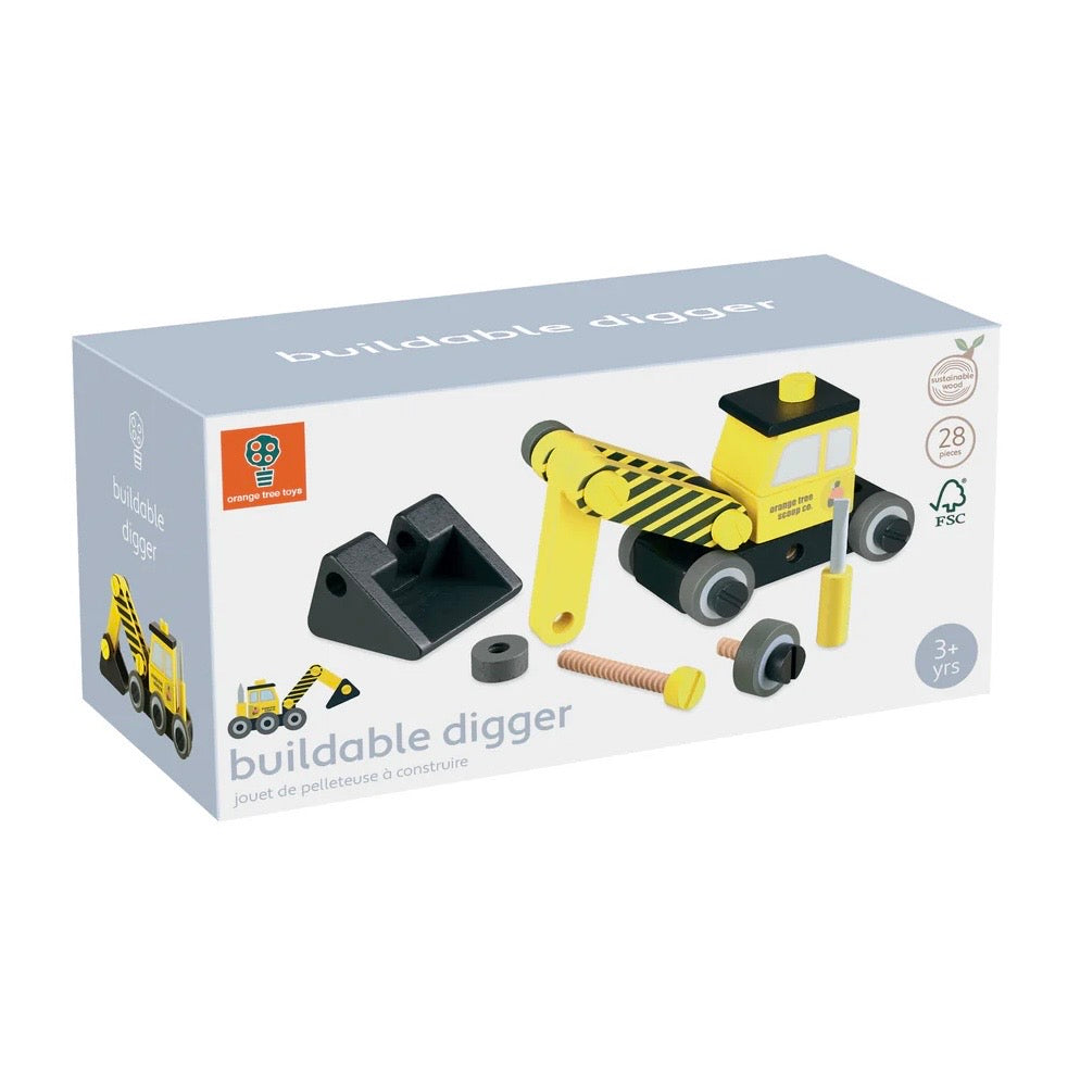 Plastic free packaging and toy
Buildable Digger