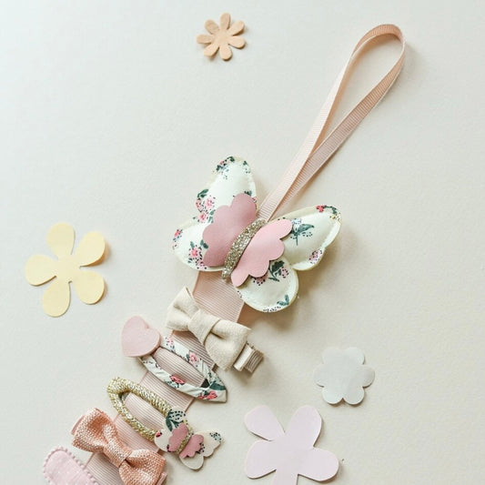 Hair clip hanger showing what the product looks like when in use. 