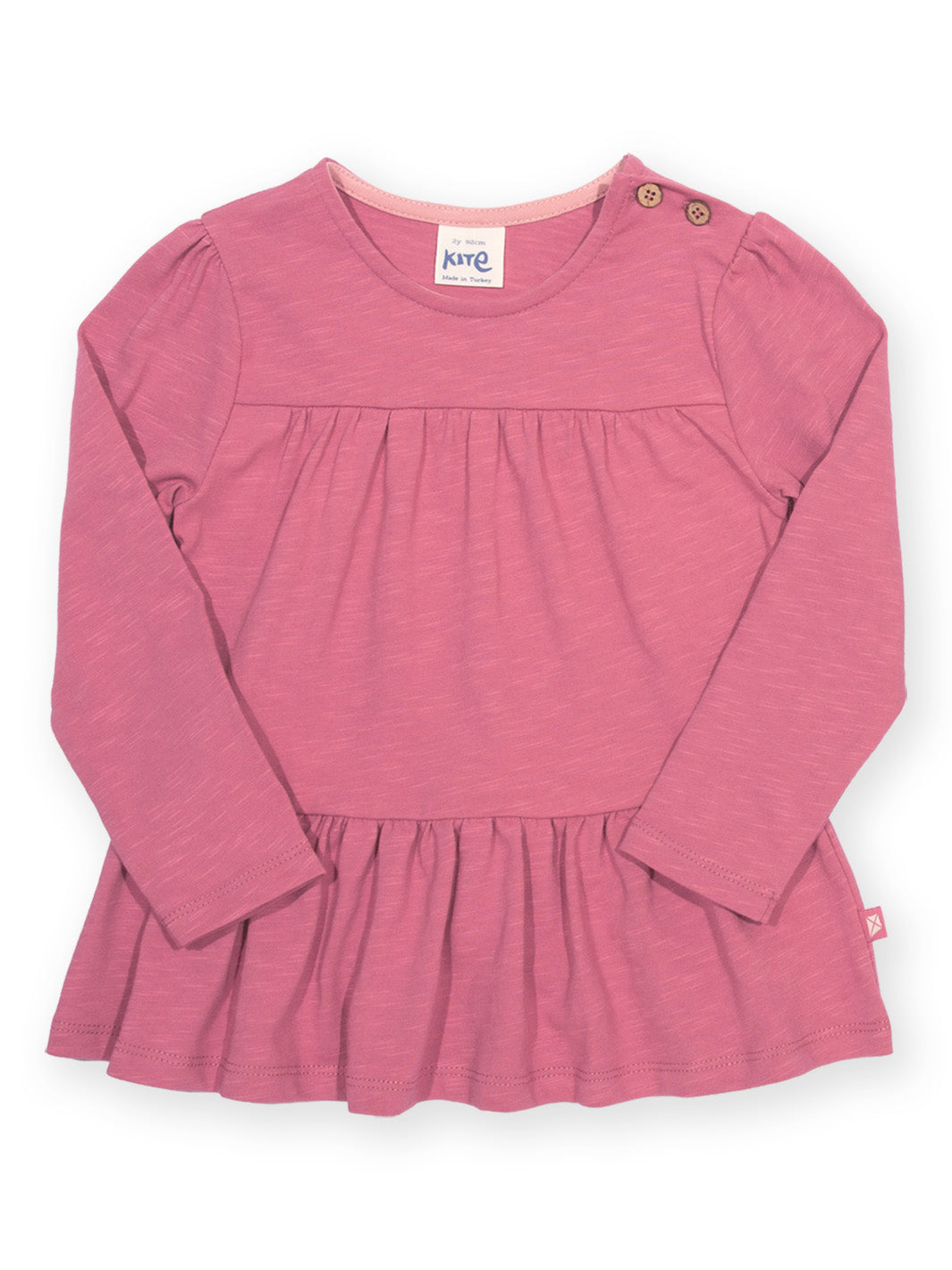 Children's pink tunic top. Made from organic cotton

Kite clothing
Tunic
Pink
Blouse
T-Shirt
Organic cotton 
Children's clothing 