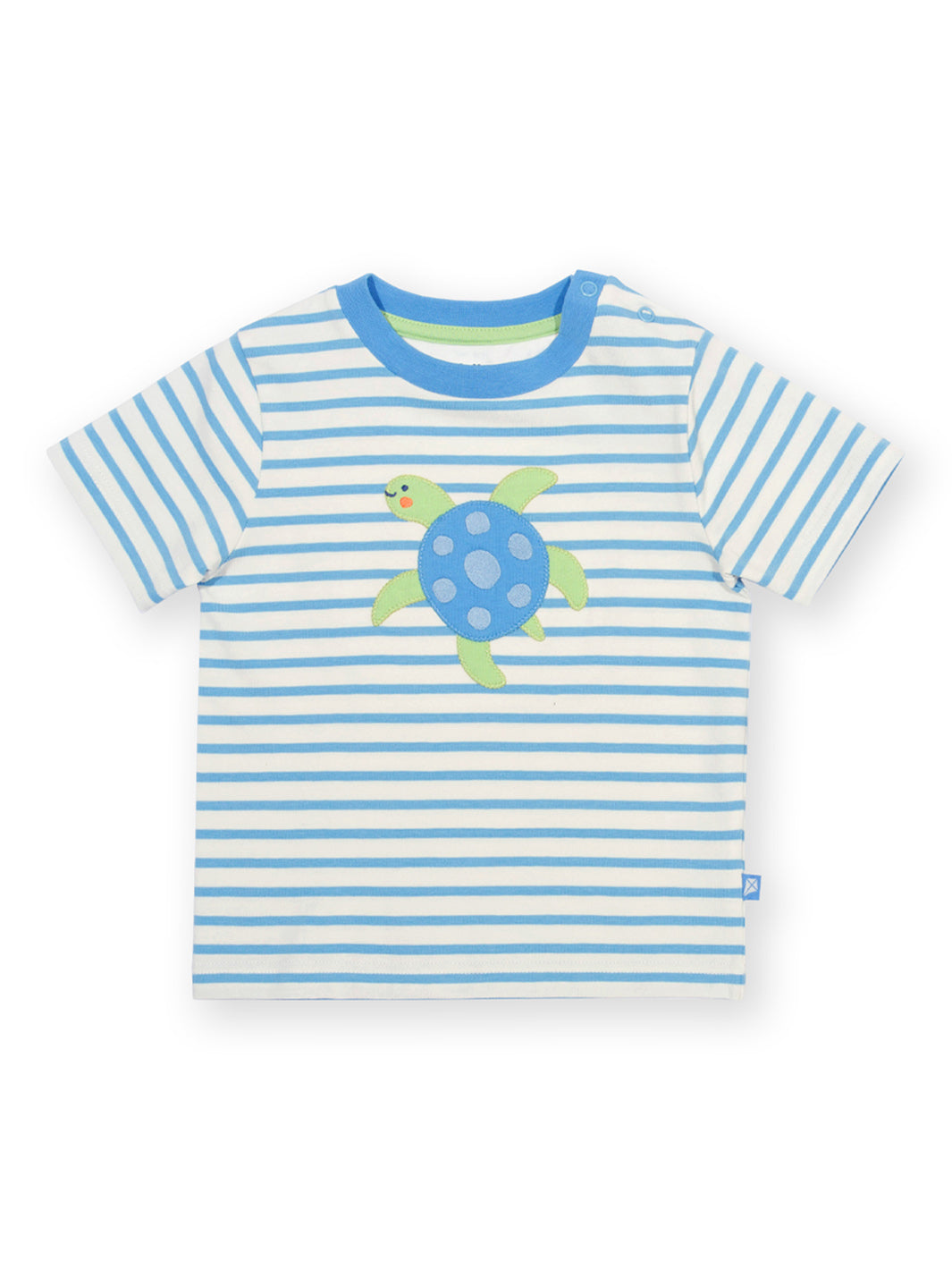 Children's blue and white striped shirt with a turtle design on a white background

Organic cotton 
Children's clothing 
Kids clothing 
T-Shirts
Shorts
Summer
Summer outfits
