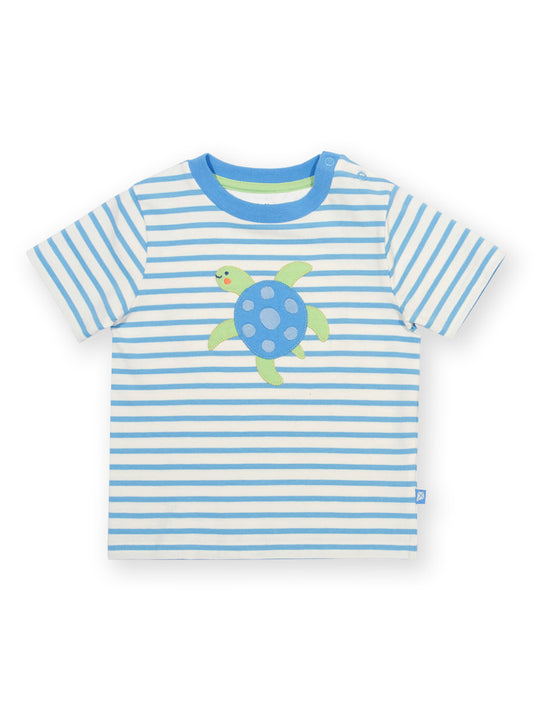 Children's blue and white striped shirt with a turtle design on a white background

Organic cotton 
Children's clothing 
Kids clothing 
T-Shirts
Shorts
Summer
Summer outfits

