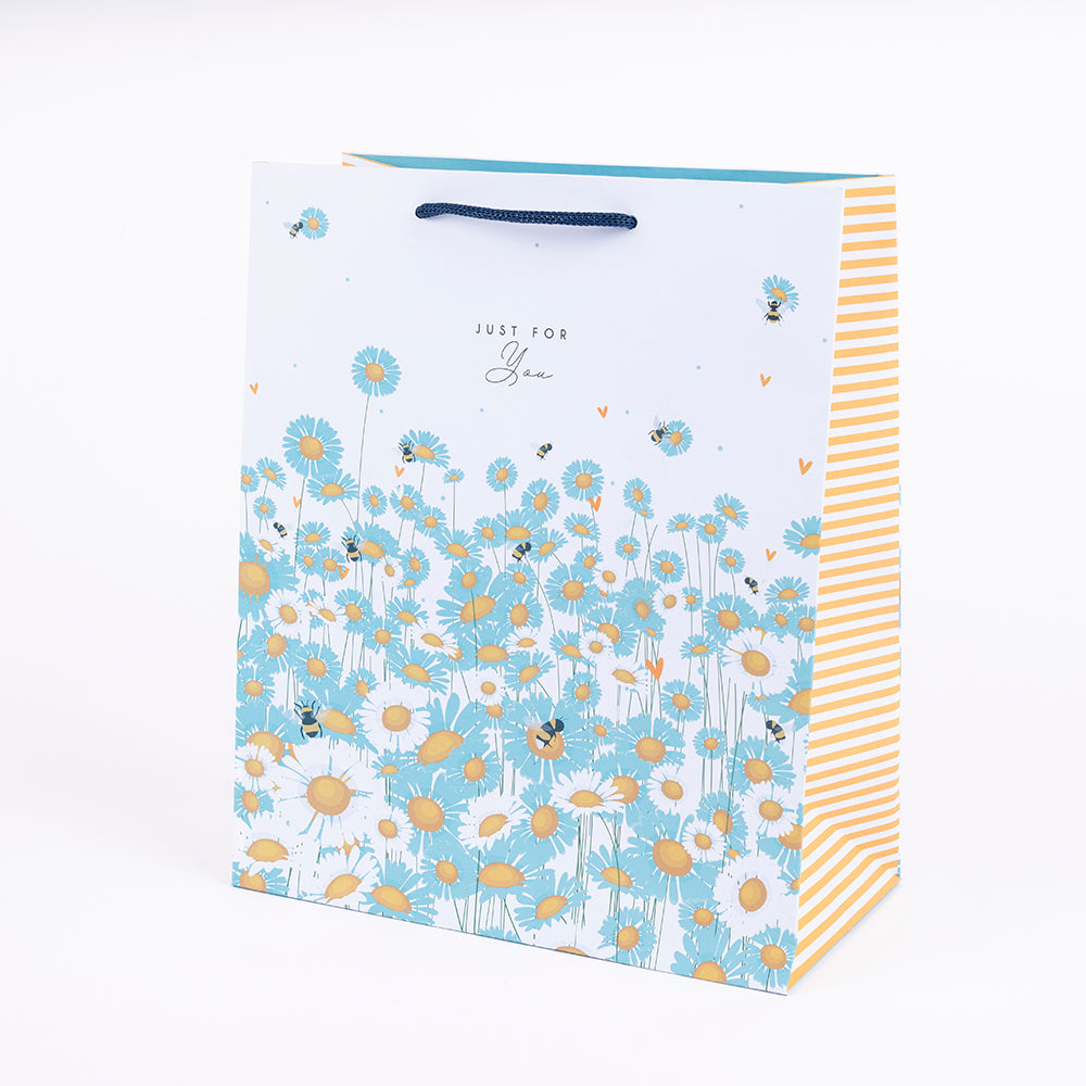 Large gift bag with bumble bee and floral print 