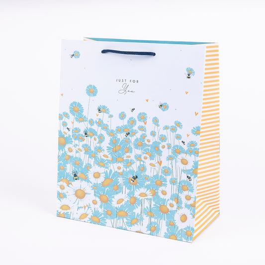 Large gift bag with bumble bee and floral print 