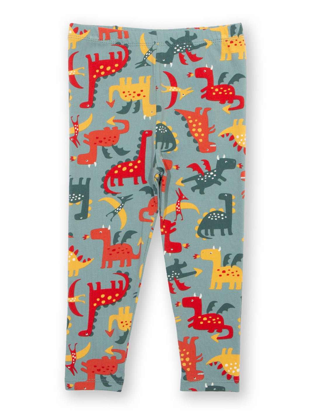 Childrens leggings with a dino and dragon print on 
Made from organic cotton 