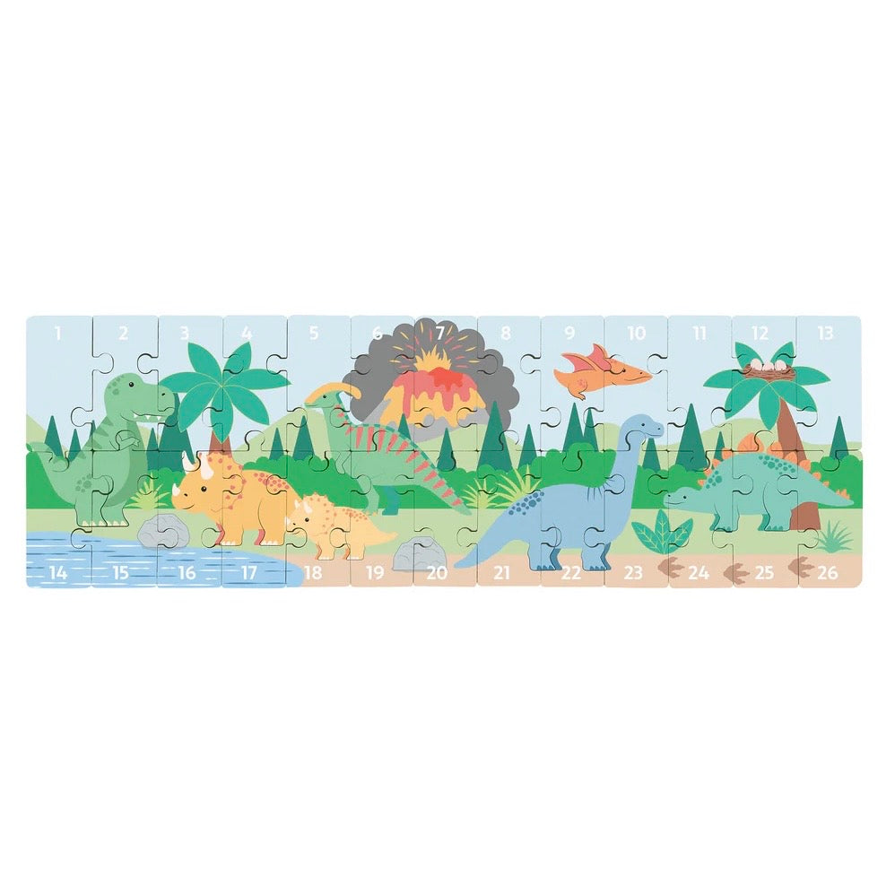 Fully made wooden Dinosaur Number Puzzle