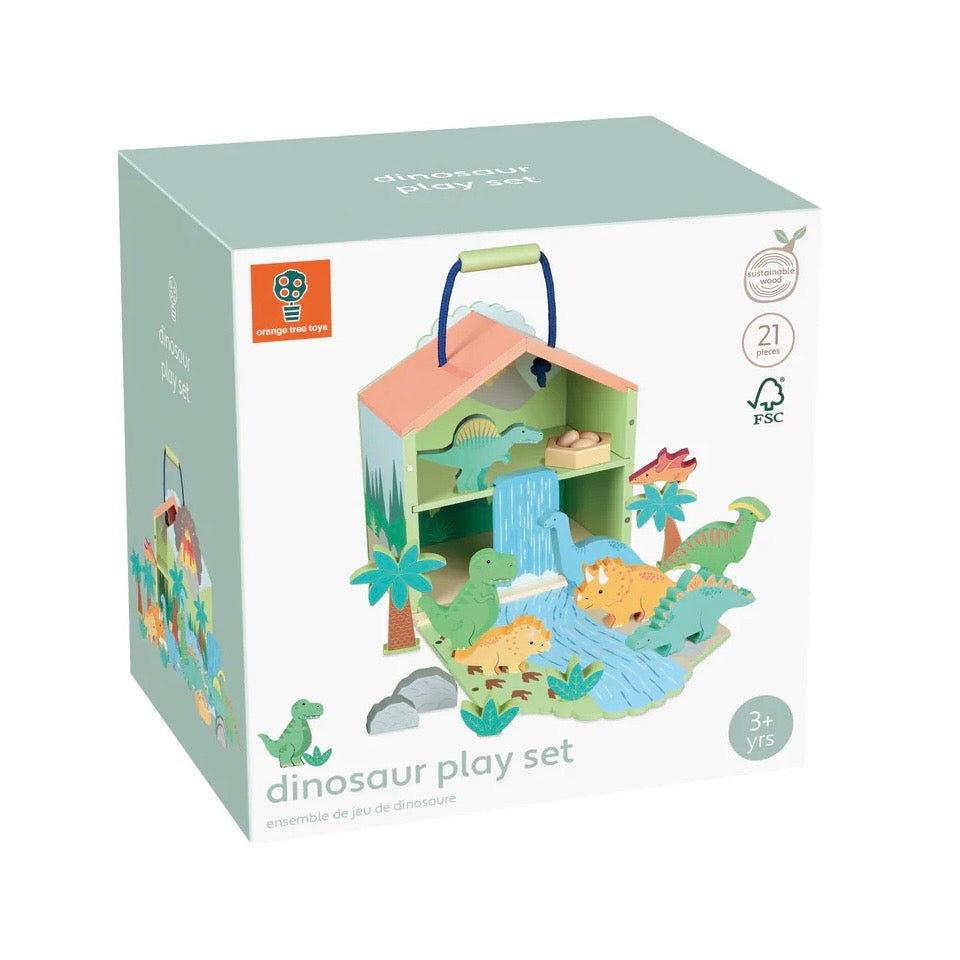 Colourful cardboard box for our wooden Dinosaur Play Set
