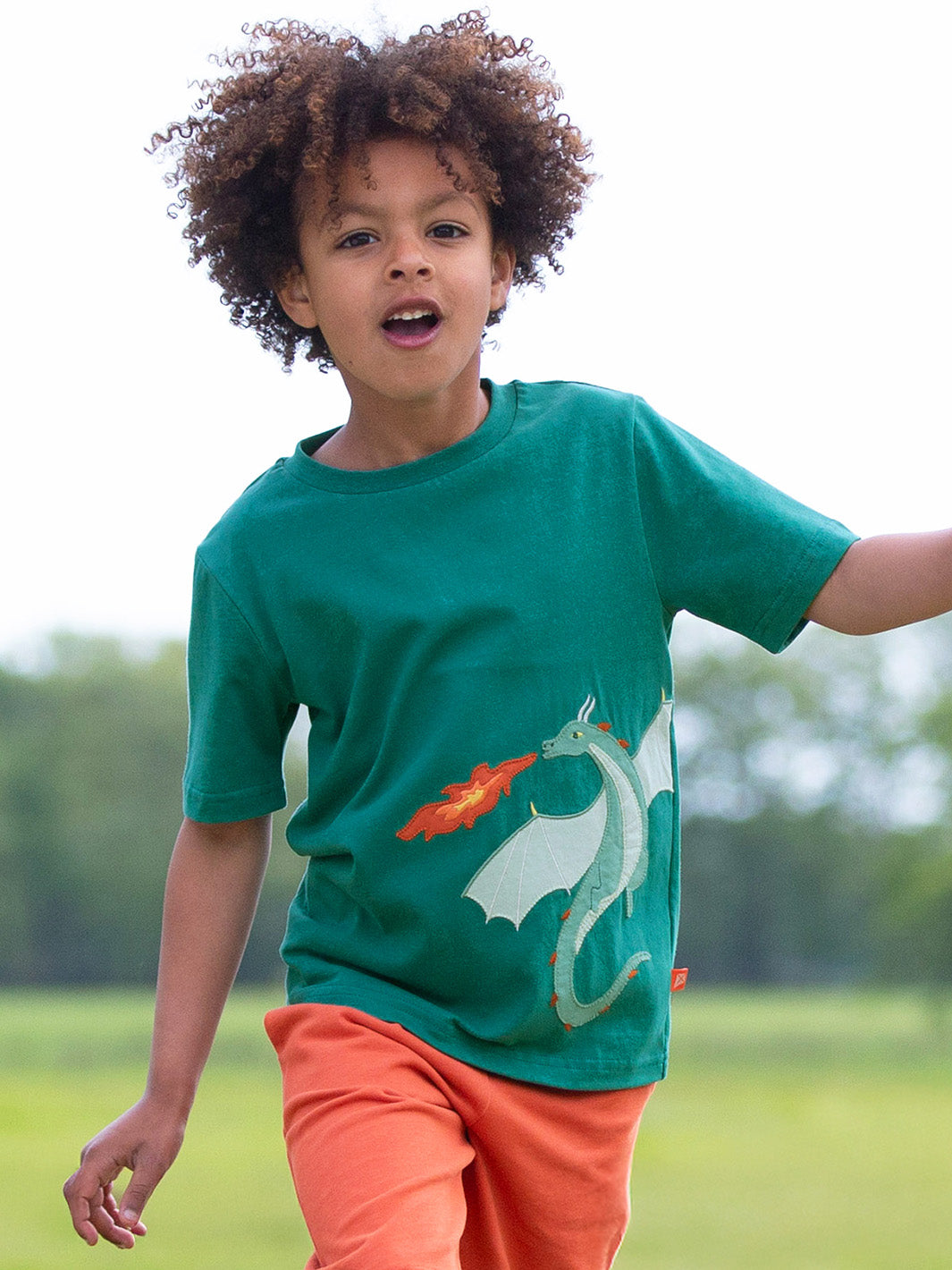 Child wearing our Dragon's Roar T-Shirt
Made from organic cotton and GOTS Certified 