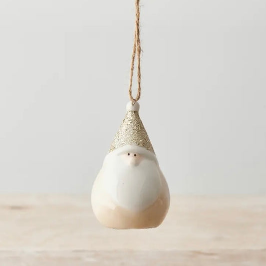 Gold ceramic hanging gonk decoration 