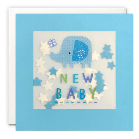Elephant New Baby Boy Card