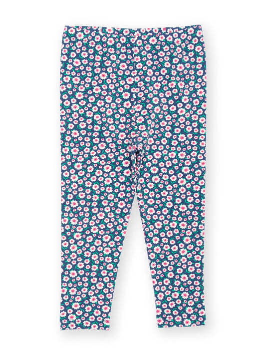 Floral patterned children's leggings on a white background