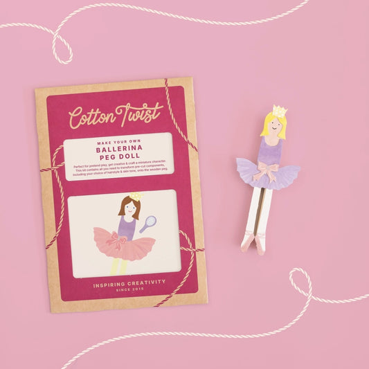 Kids craft kit to Make Your Own Ballerina Peg Doll