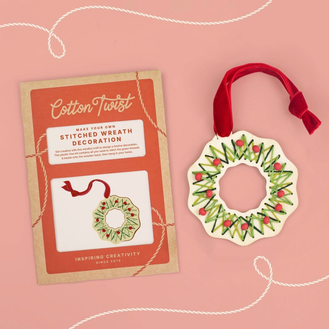 Stitched Christmas Wreath making kit for kids