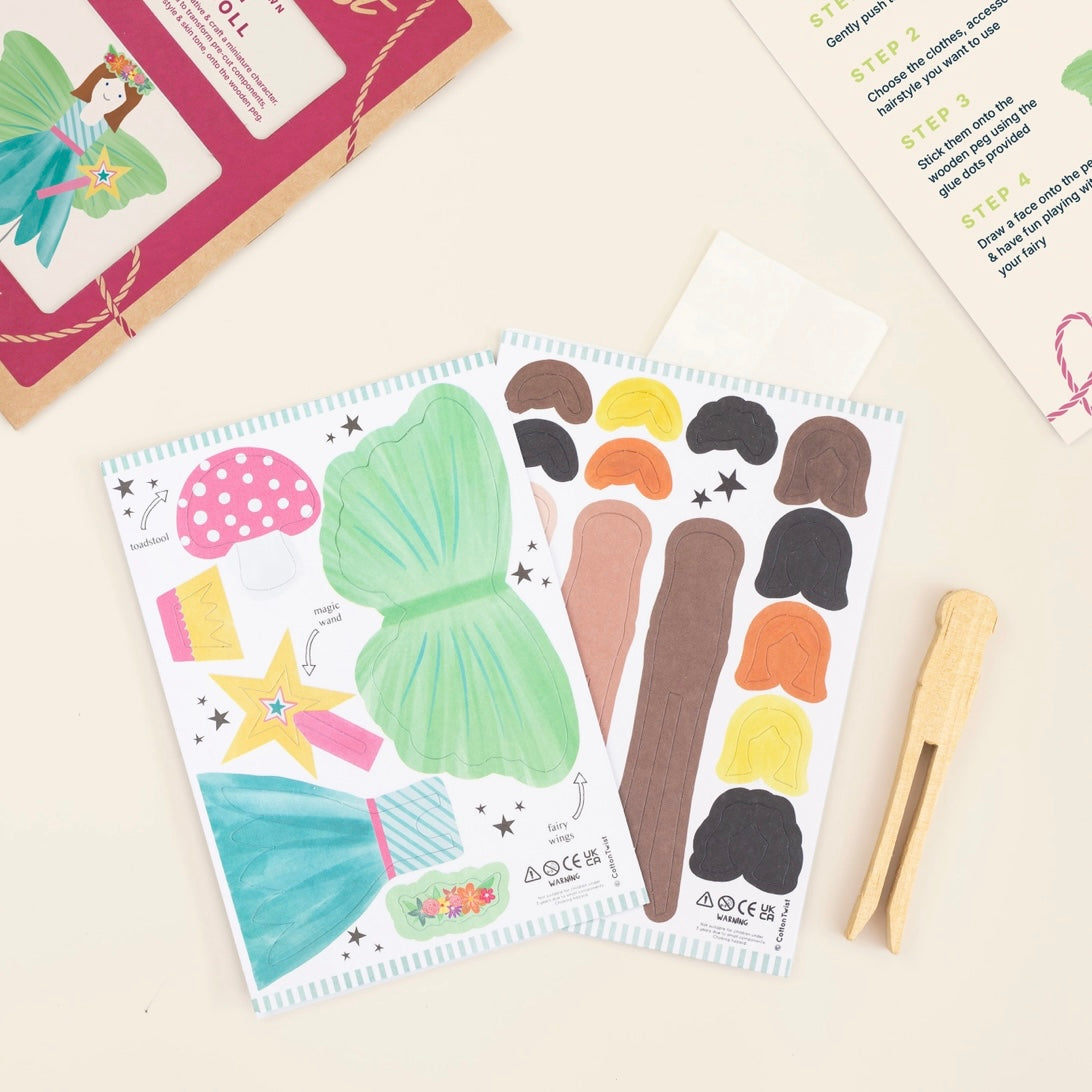 Stencils provided in our Make Your Own Fairy Peg Doll