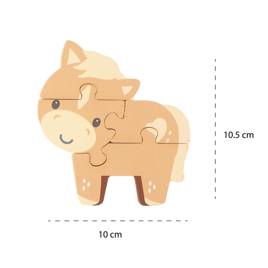 The puzzle encourages key motor skills such as hand-eye coordination and shape recognition.