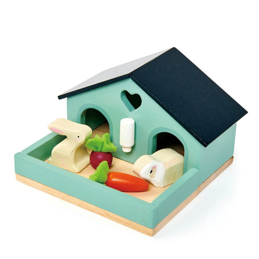 Wooden rabbit hutch, play set for children