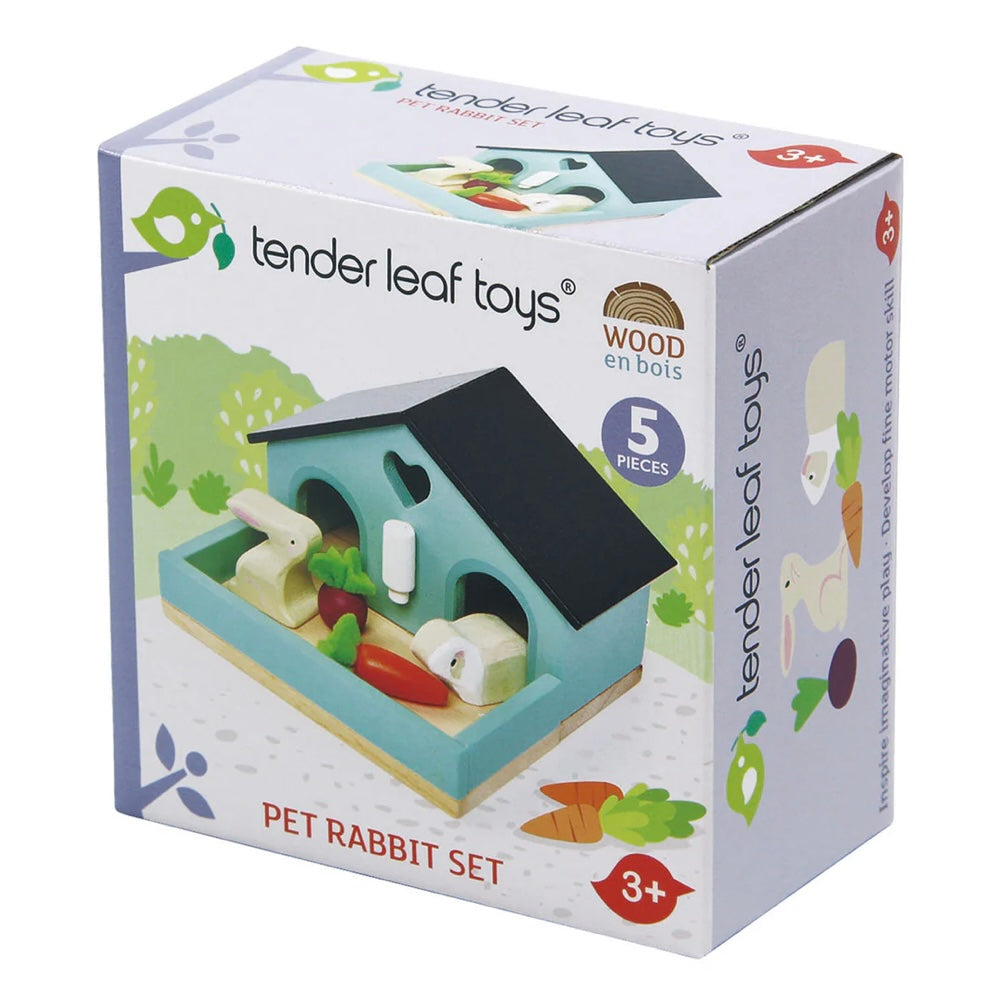 Box displaying our Pet Rabbit Play Set wooden 
