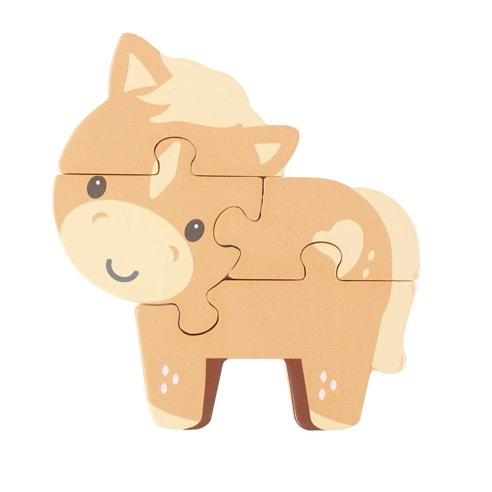 This chunky wooden pony puzzle is ideal for little hands to grasp, and&nbsp; fun to put together