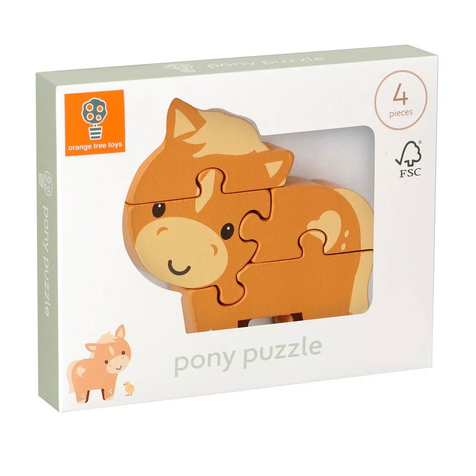 Packaged Pony Mini Puzzle, made from recycled plastic packaging

Token gift 