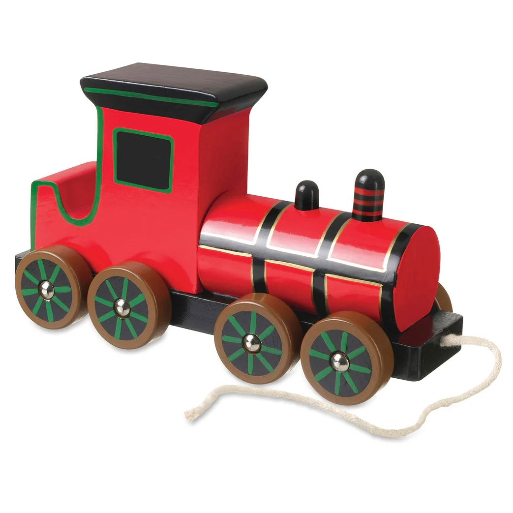 Traditional pull along train 
Encourages first steps