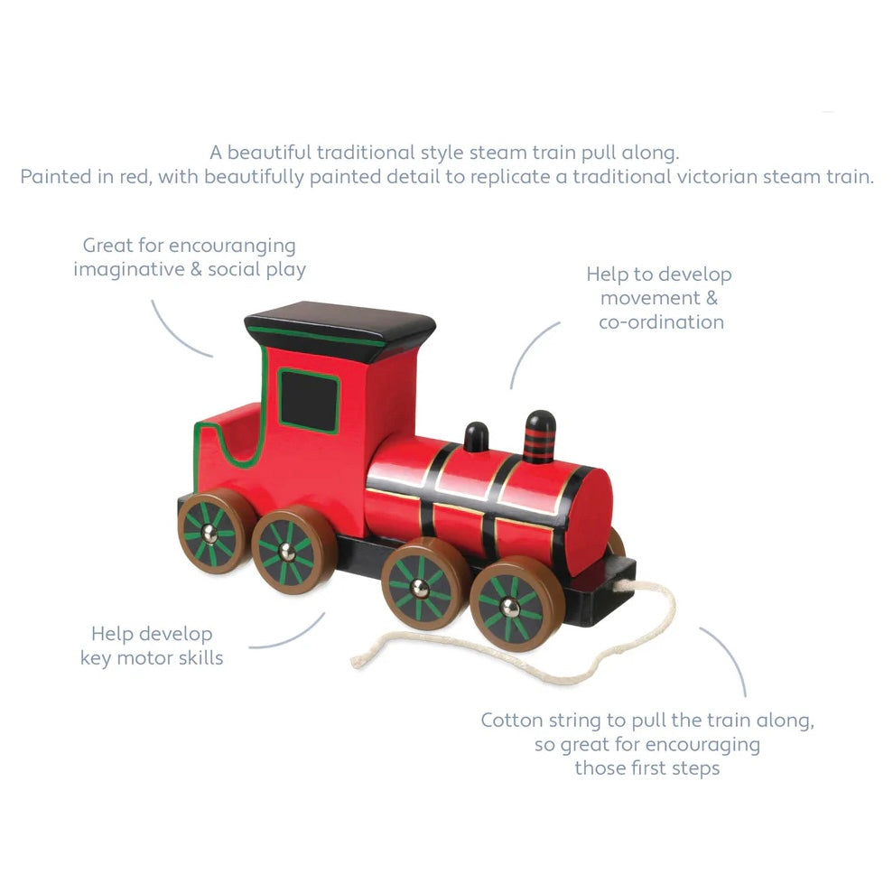 Our Pull Along Steam Train helps social play, develop movement and motor skills