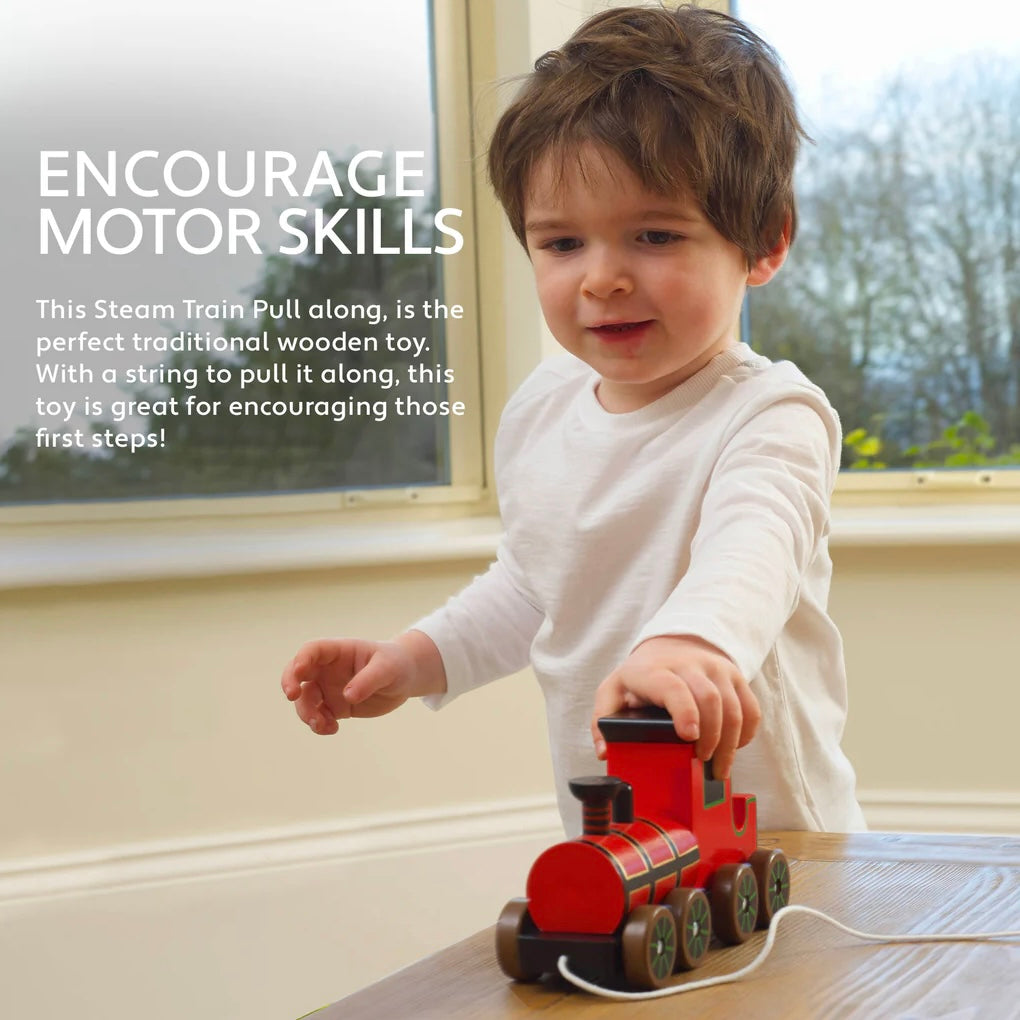 Pull Along Steam Train encourages motor skills 