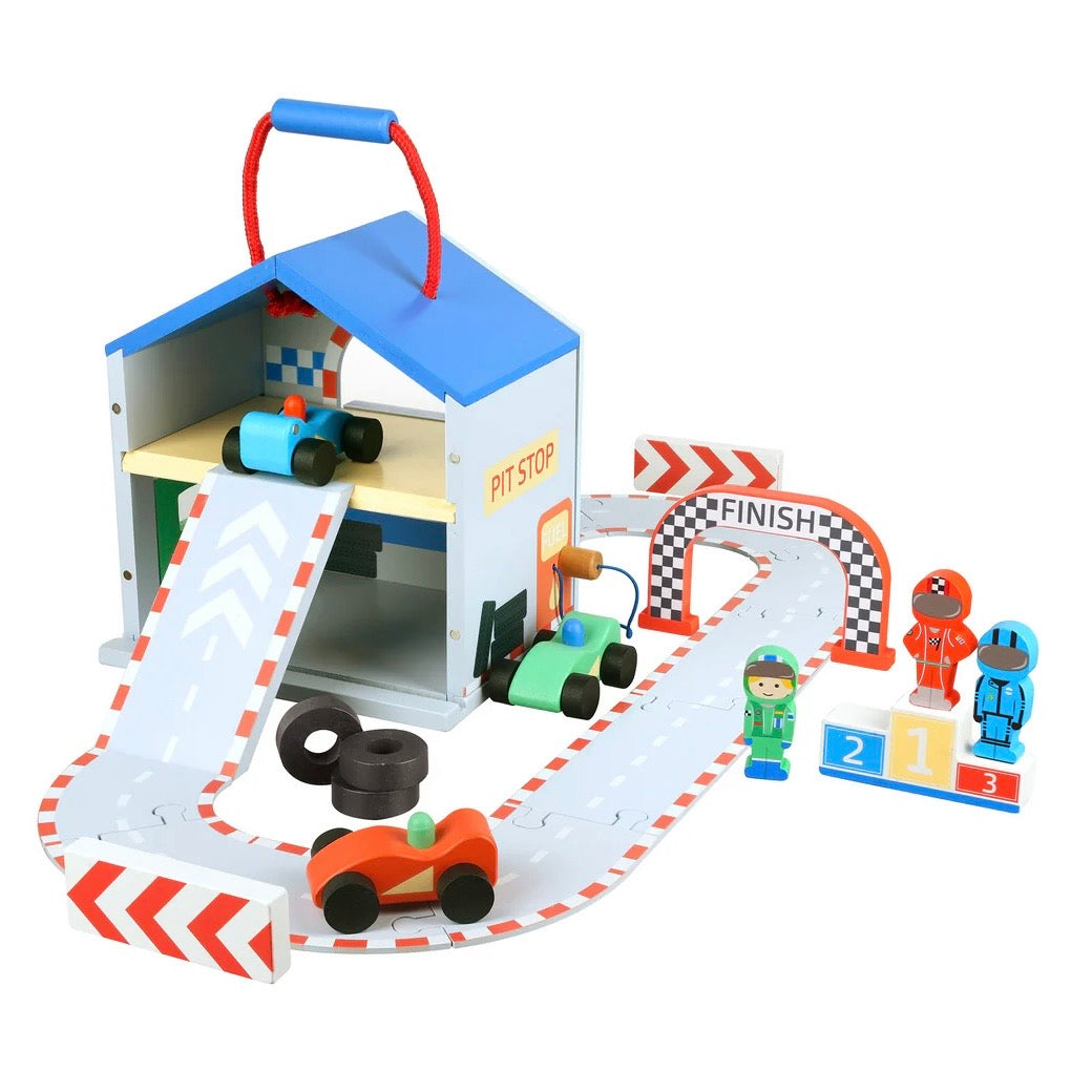 Wooden Racing Track Play Set