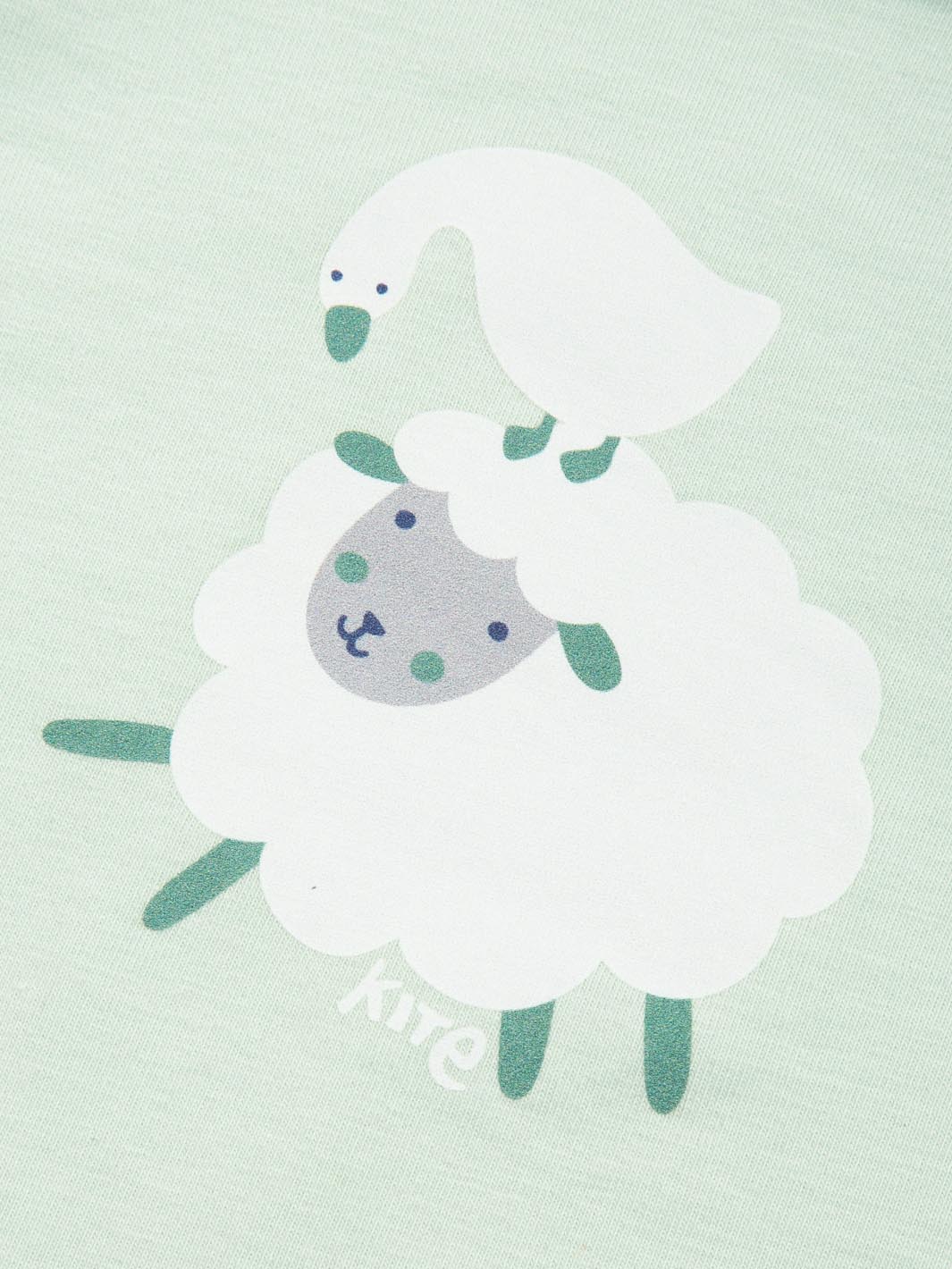 Close up of our organic cotton bodysuit in our sheep range. 
Perfect for spring babies!