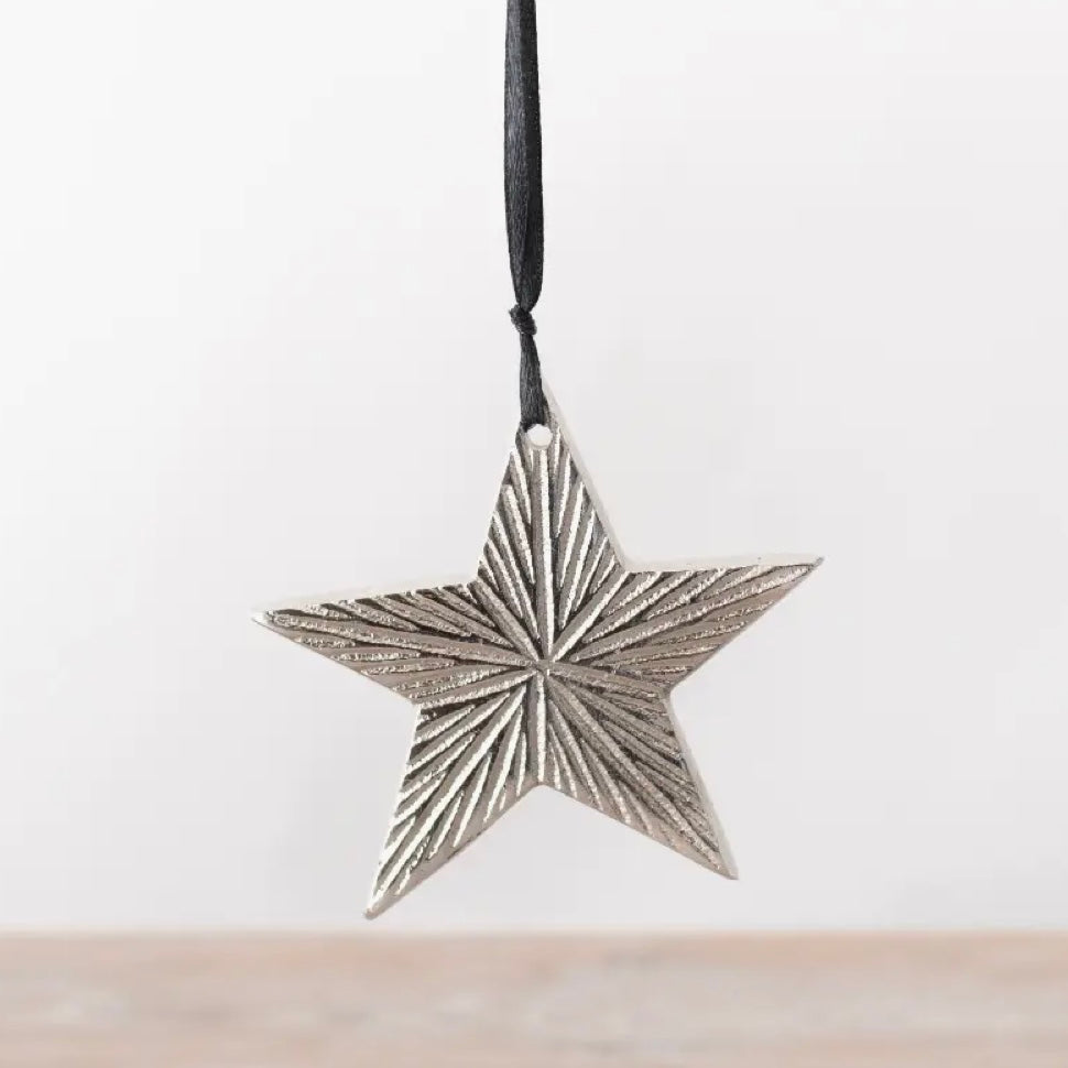 Silver start decoration 