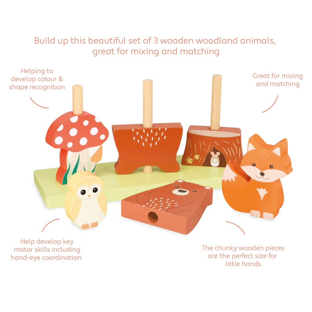 Our Stacking Woodland Animals helps teach colour and shape recognition, great for matching.
Chunky pieces 