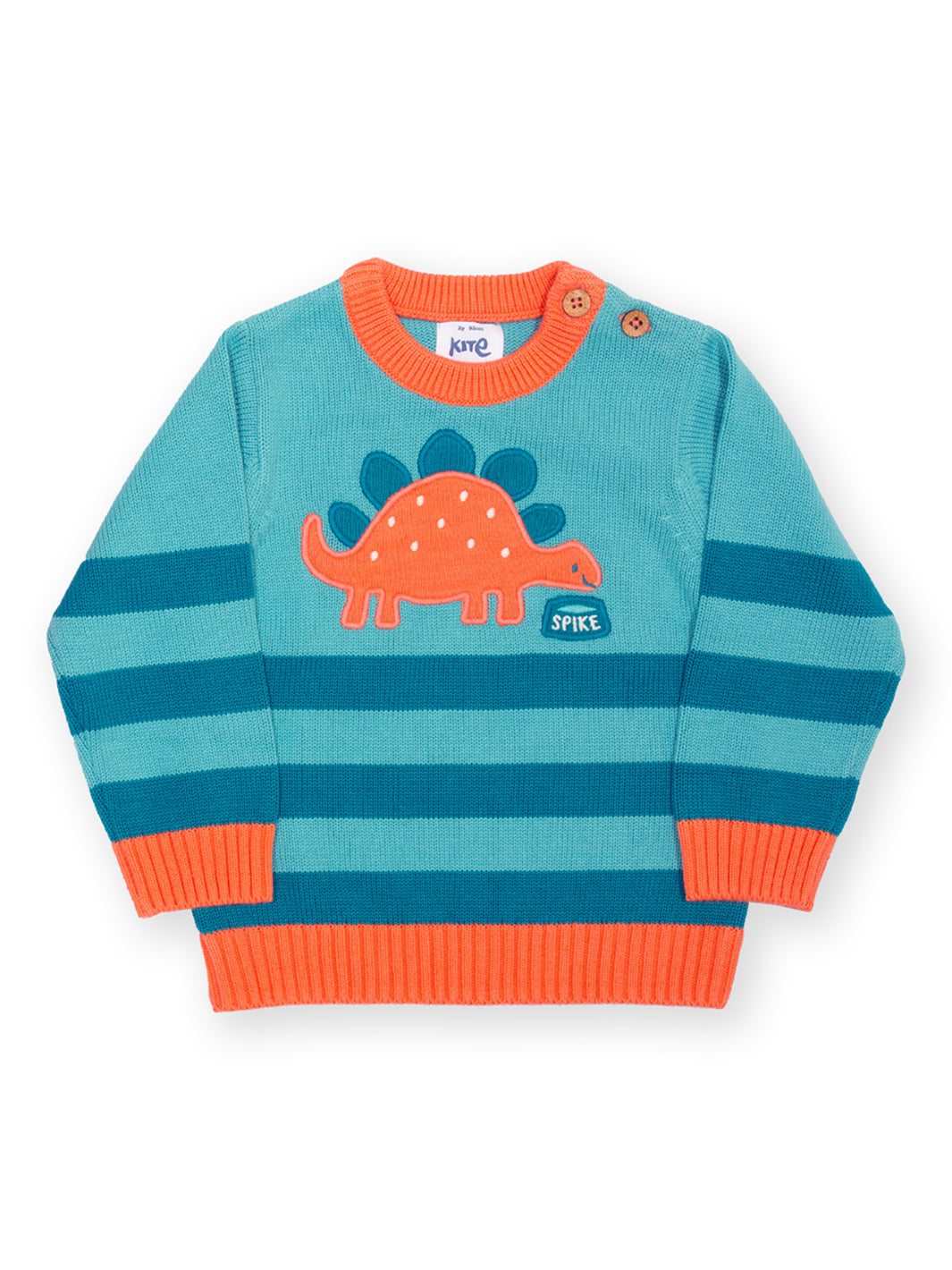 Children's jumper, stripe design with steggie appliqué on the front 