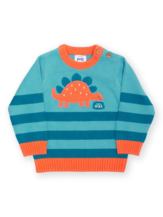 Children's jumper, stripe design with steggie appliqué on the front 