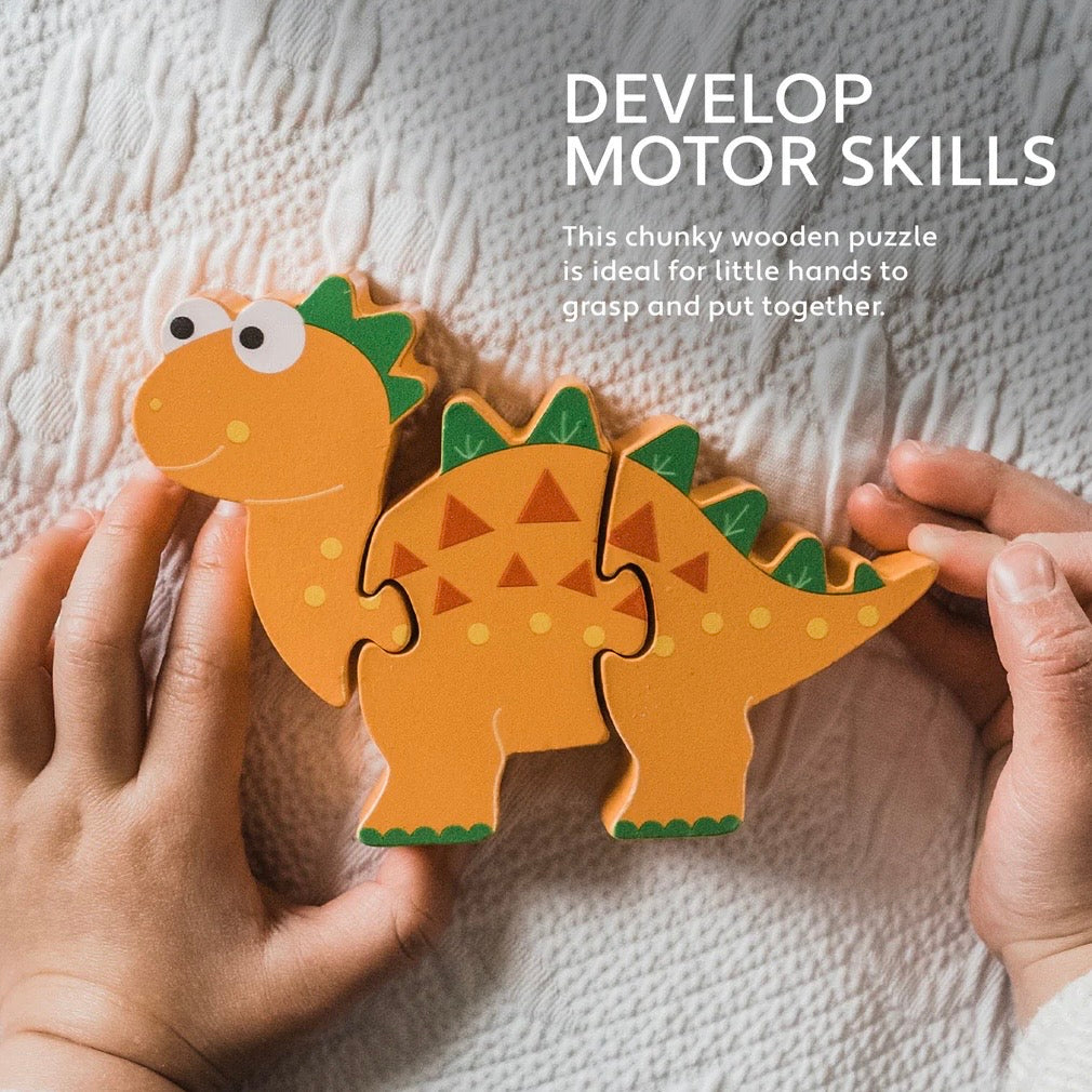 Help to encourage toddlers with puzzle solving skills 

Wooden Stegosaurus Mini Puzzle