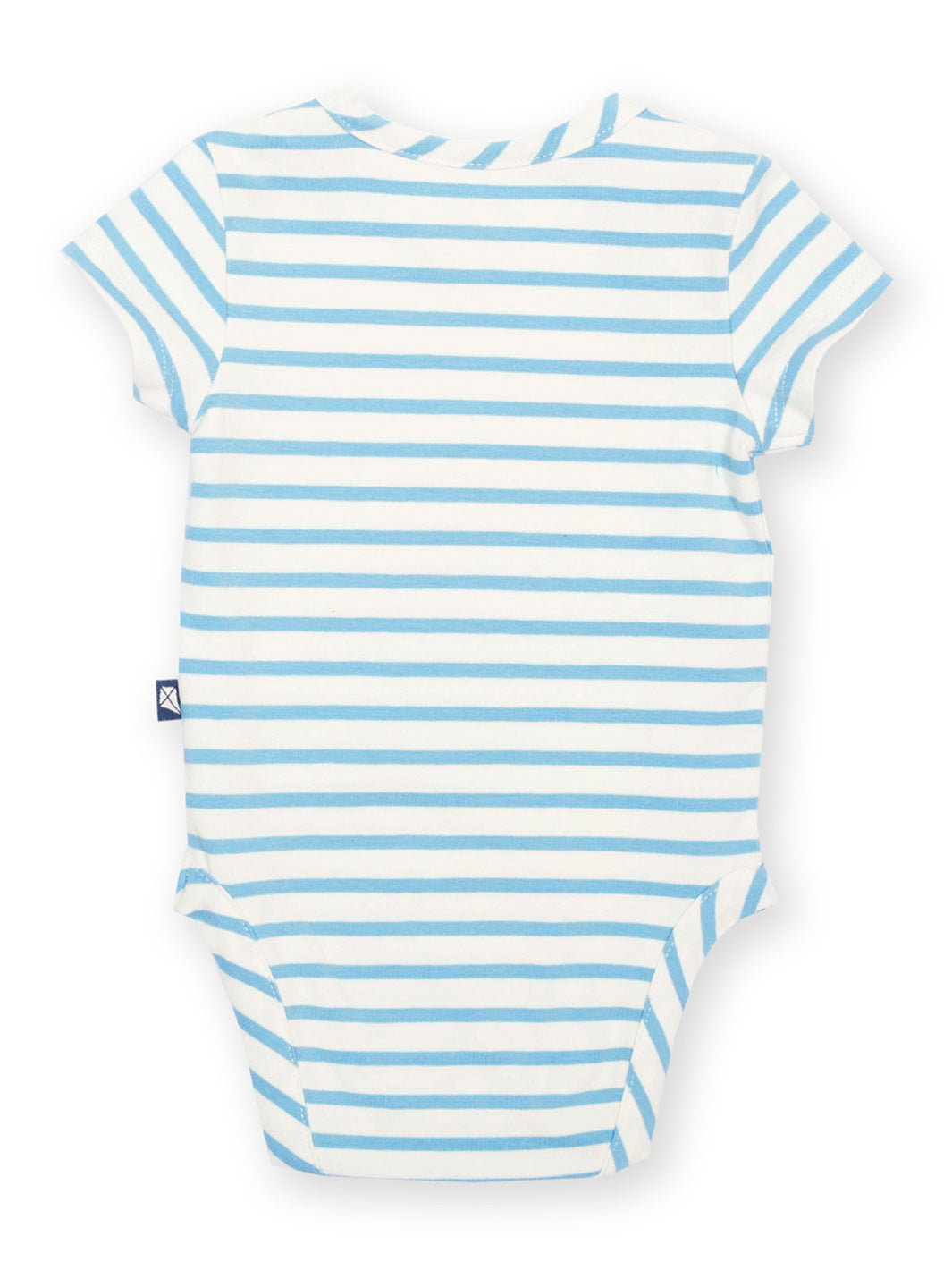 Striped baby bodysuit with blue and white horizontal stripes on a white background

Organic cotton 
Bodysuit
Stripes
Baby clothing 
New baby gift