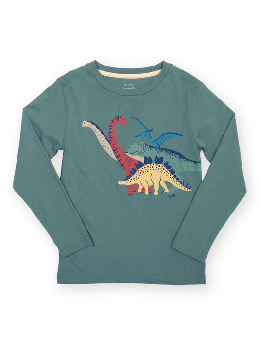 Long sleeve boys t-shirt with a dino appliqué on the front 

Children's clothing
Dino
Organic cotton 
T-shirt
Boys clothing 
Kite clothing 