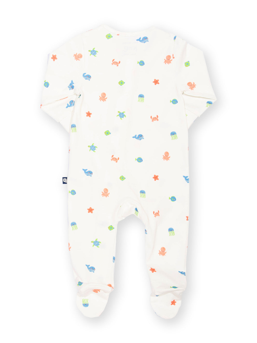 Baby onesie with colourful animal prints on a white background

Sleepsuit
Baby clothes
Organic cotton 
New baby gift
Onesie