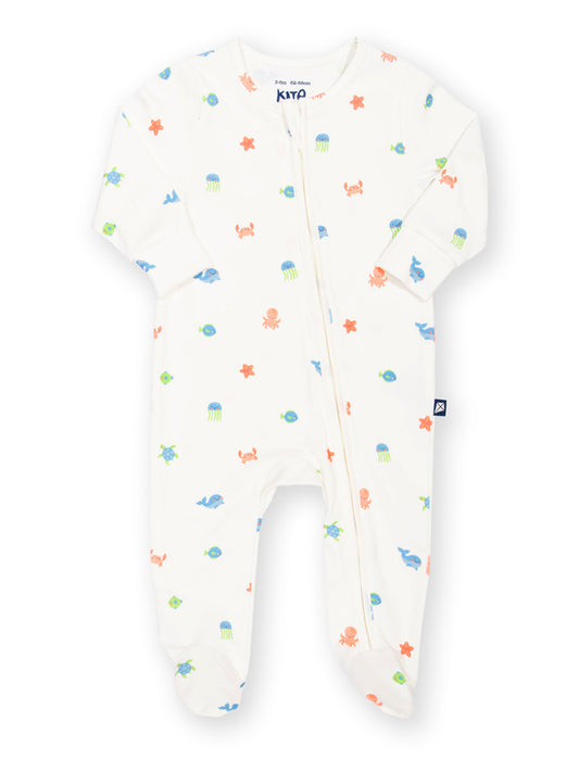 Baby onesie with colorful patterns on a white background

Sleepsuit
Baby clothes
Organic cotton 
New baby gift
Onesie
