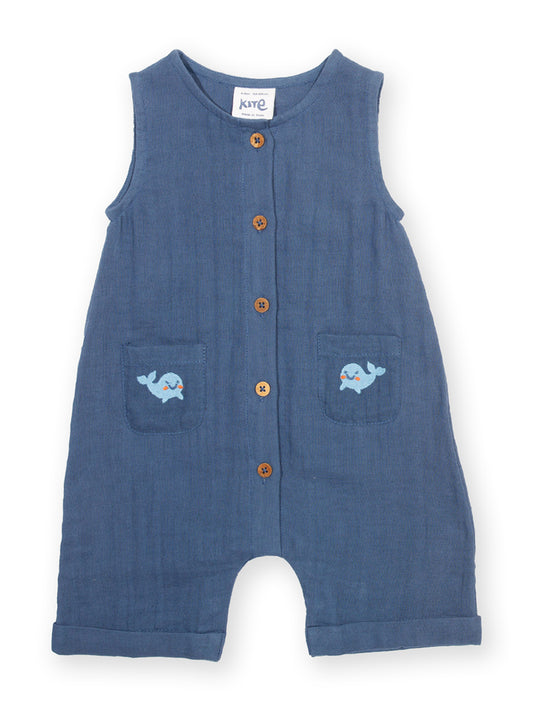 Blue baby romper with whale designs on a white background

Navy Blue
Whale 
Dungarees
New baby gift
Baby clothing 
Organic cotton 
