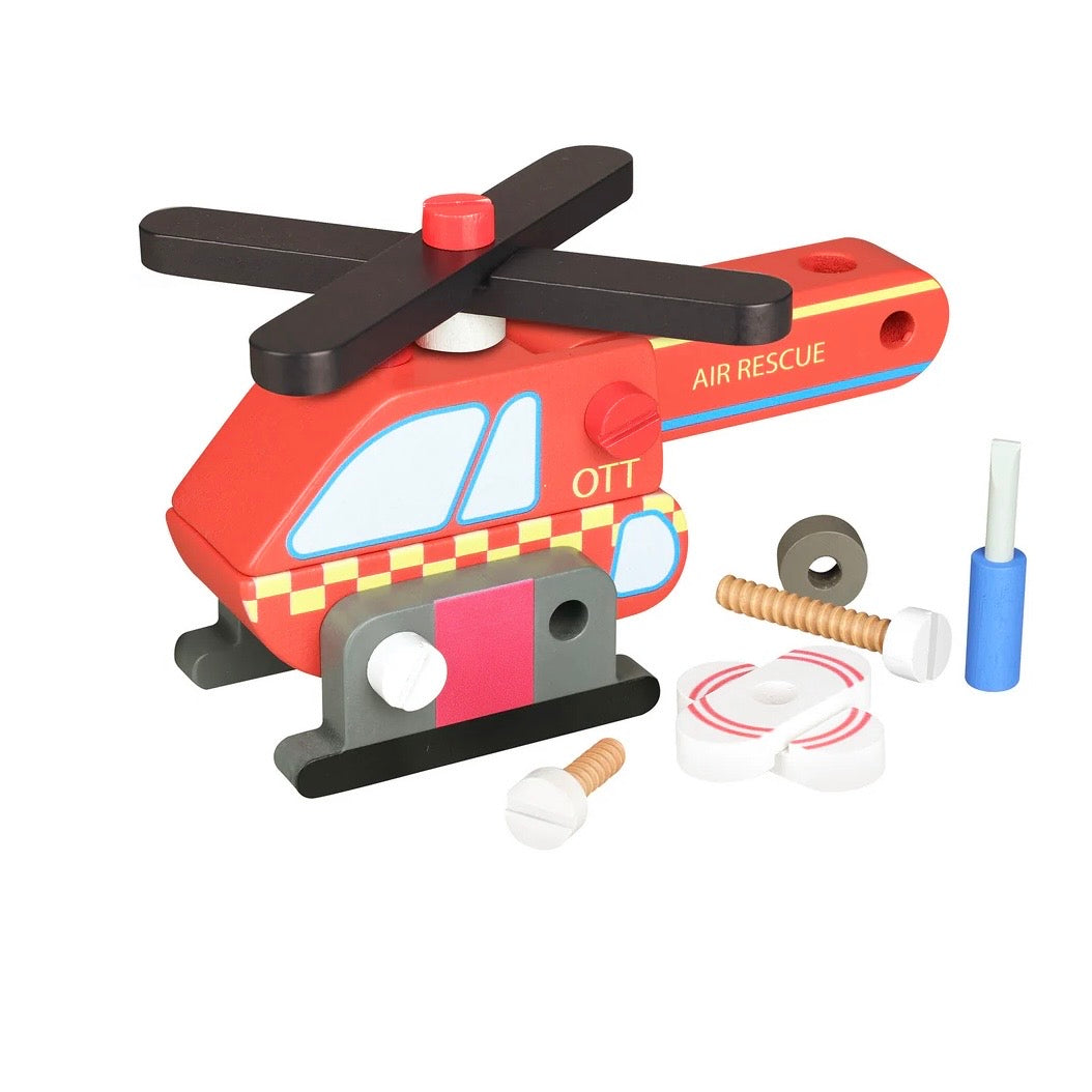 With its spinning rotor blades and sturdy wooden design, this toy is perfect for imaginative play and early problem-solving