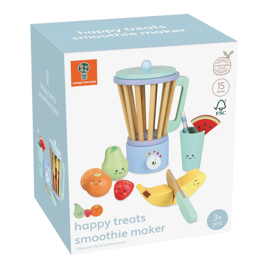Fun colourful cardboard box for our Wooden Smoothie Maker