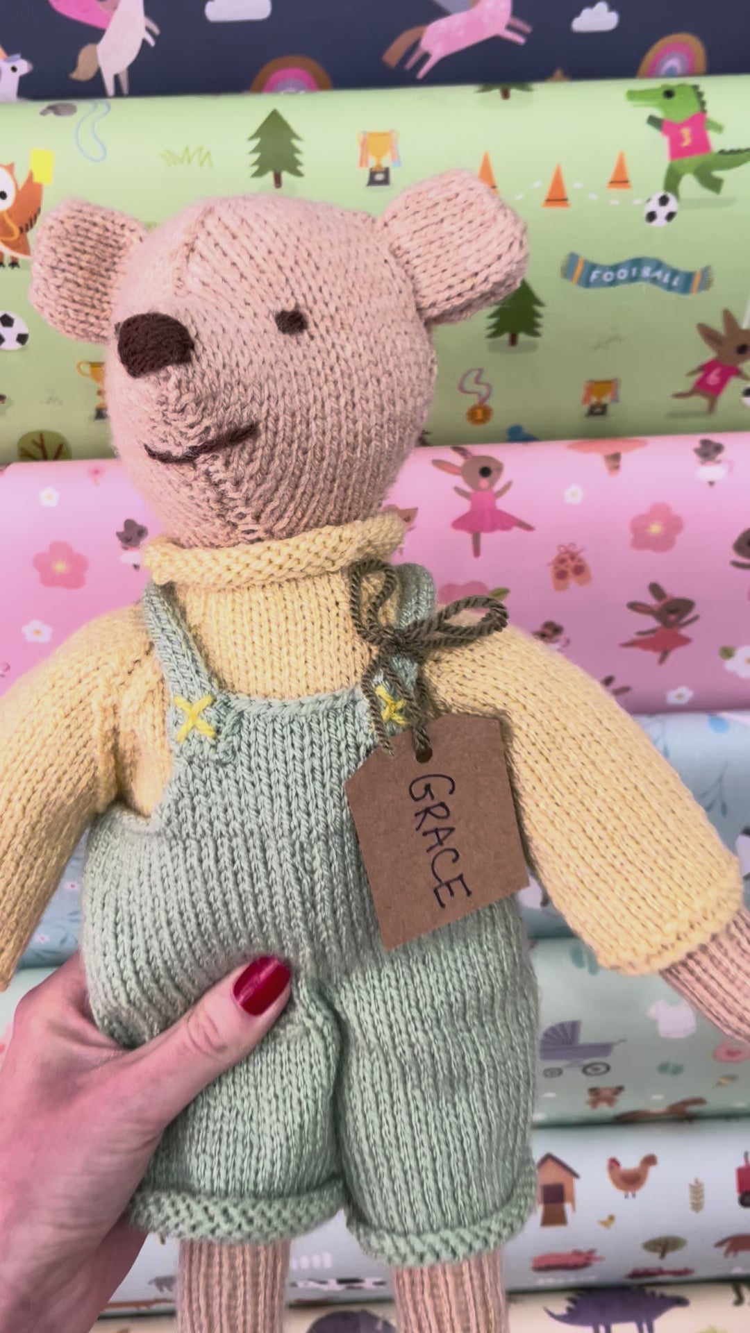 Hand Knitted Bear Grace